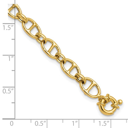 14K Gelbgold Poliert Fantasieglieder Armband