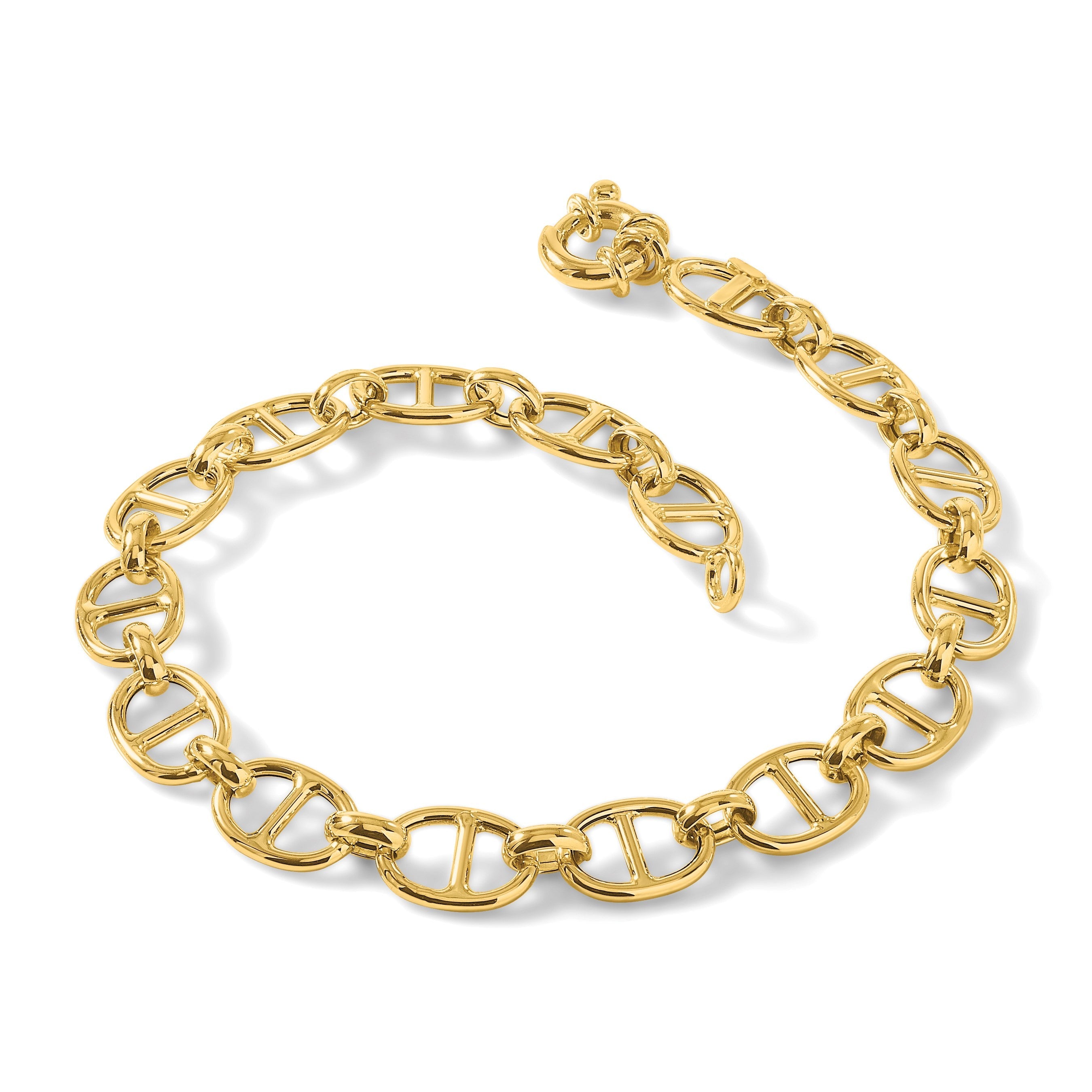 14K Gelbgold Poliert Fantasieglieder Armband