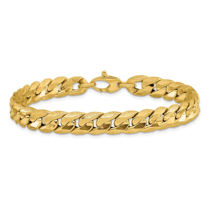 14K Gelbgold Poliert und Strukturiert Fantasie Panzer Herren Armband