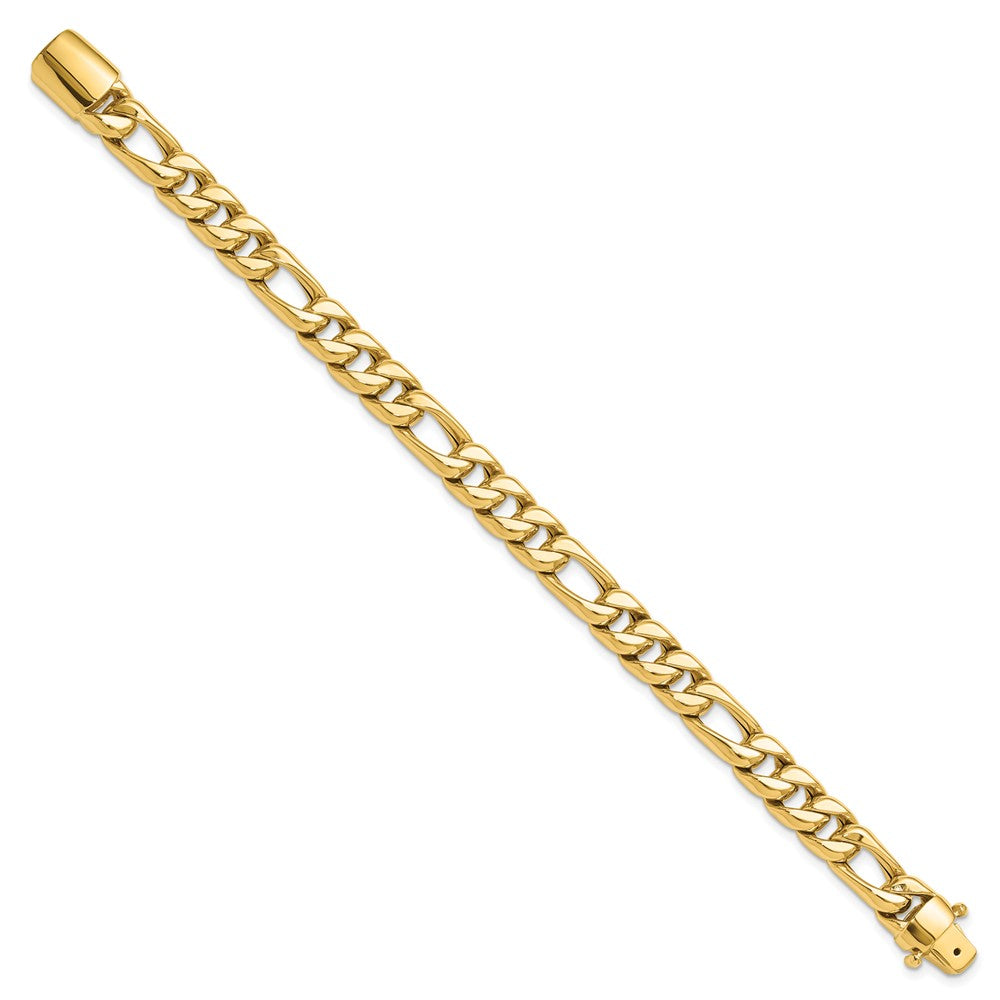 14K Gelbgold Poliert Fantasie Figaro Glieder Armband