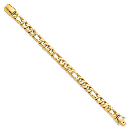 14K Gelbgold Poliert Fantasie Figaro Glieder Armband