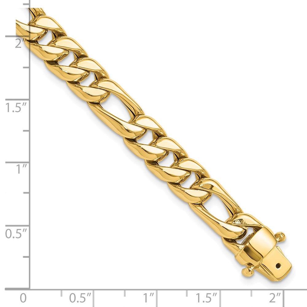 14K Gelbgold Poliert Fantasie Figaro Glieder Armband