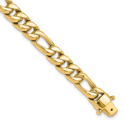14K Gelbgold Poliert Fantasie Figaro Glieder Armband