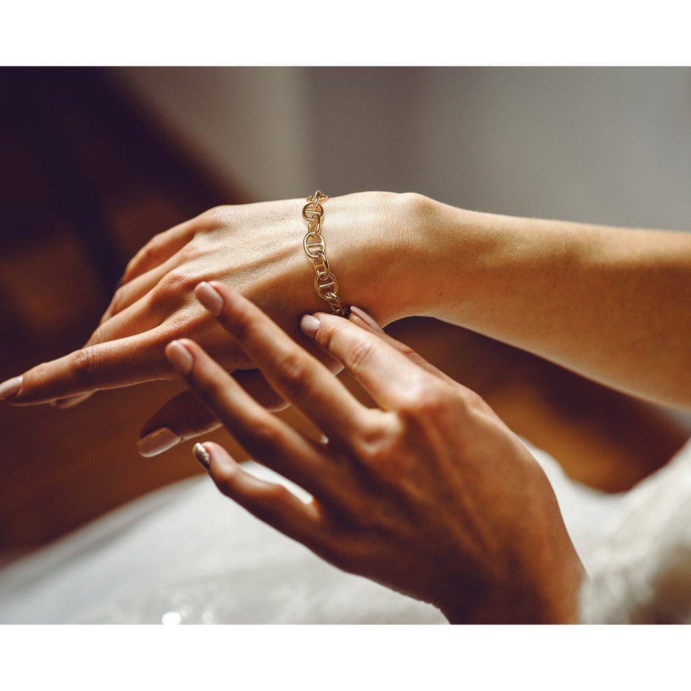 14K Gelbgold Poliert Fantasieglieder Armband