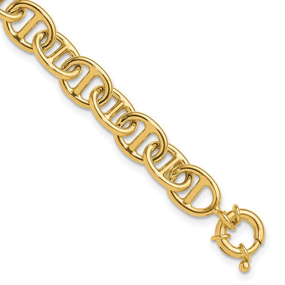 14K Gelbgold Poliert Fantasieglieder Armband