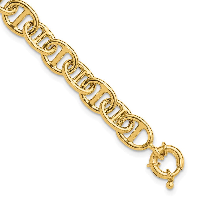 14K Gelbgold Poliert Fantasieglieder Armband