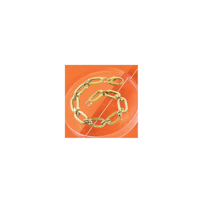 14K Gelbgold Poliert und Satiniert Fantasieglieder Gliederarmband