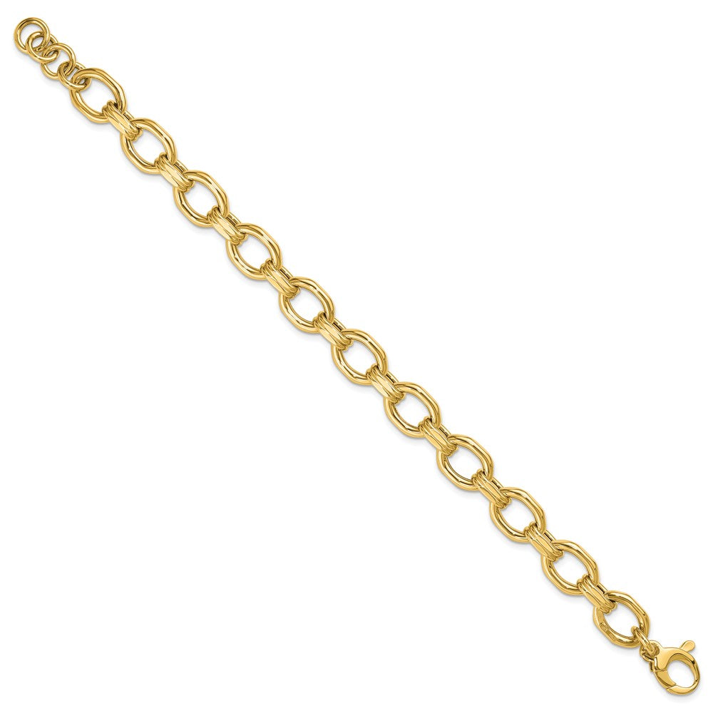 14K Gelbgold Poliert Fantasieglieder Verlängerung. Gliederarmband