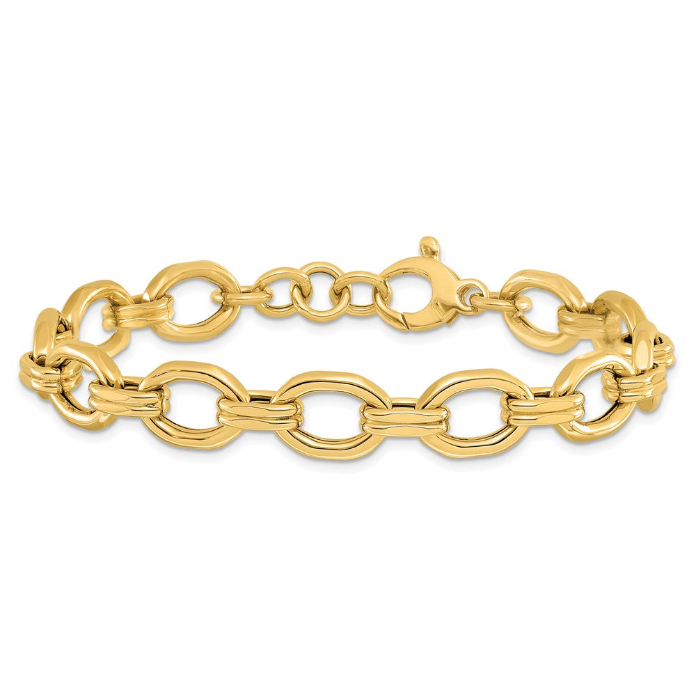 14K Gelbgold Poliert Fantasieglieder Verlängerung. Gliederarmband