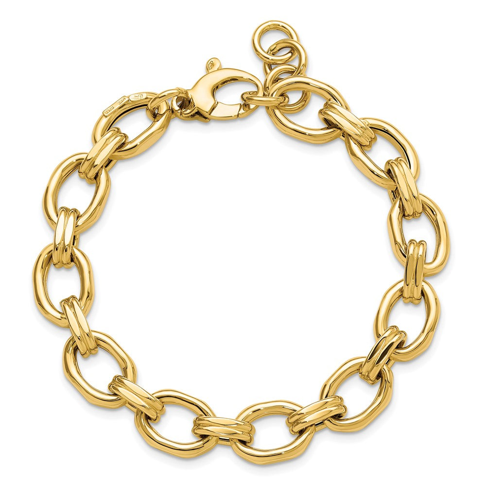 14K Gelbgold Poliert Fantasieglieder Verlängerung. Gliederarmband