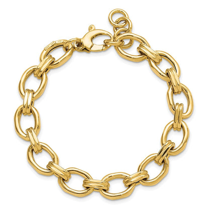 14K Gelbgold Poliert Fantasieglieder Verlängerung. Gliederarmband