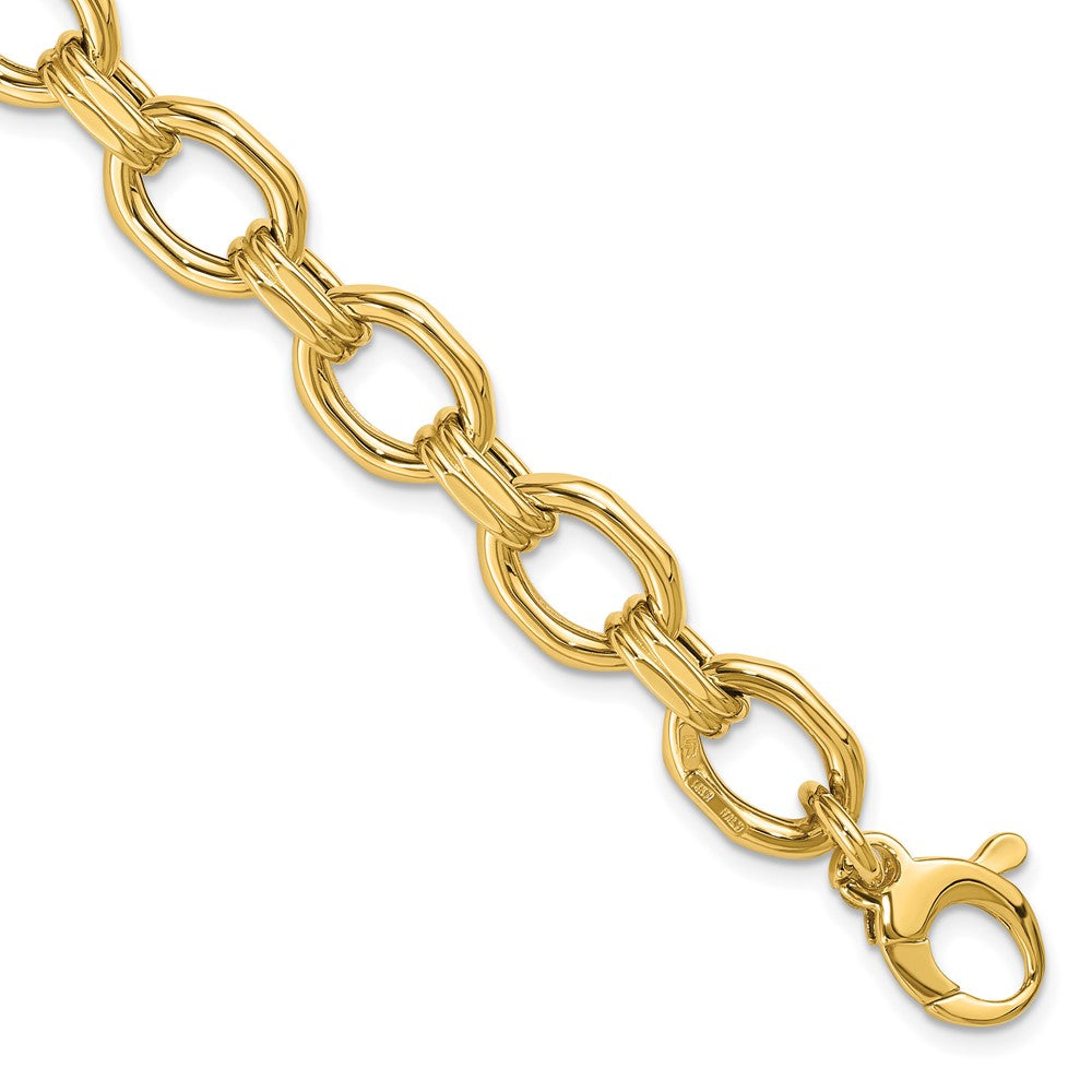 14K Gelbgold Poliert Fantasieglieder Verlängerung. Gliederarmband