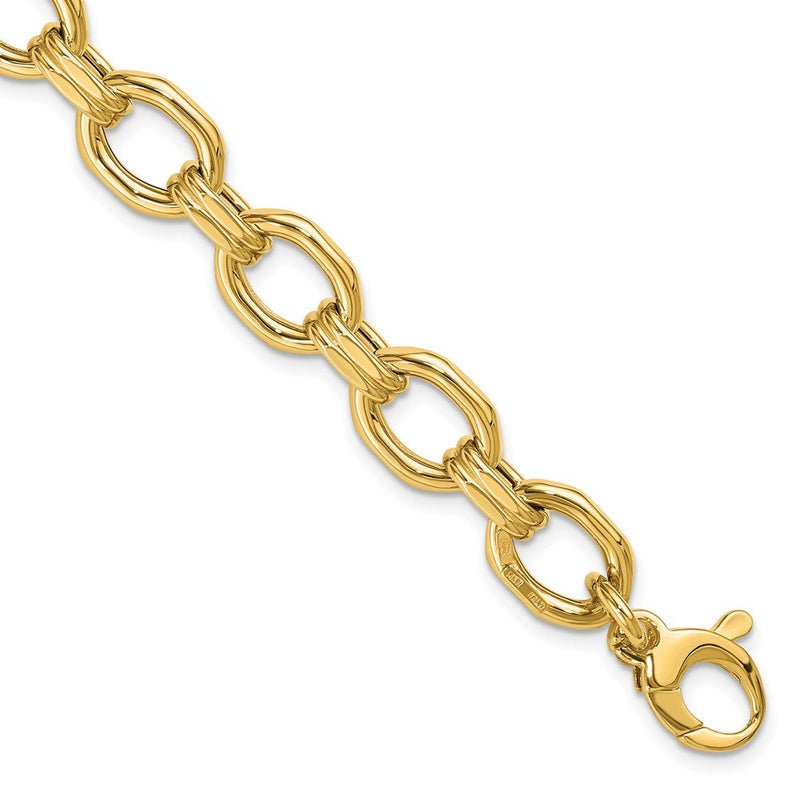 14K Gelbgold Poliert Fantasieglieder Verlängerung. Gliederarmband