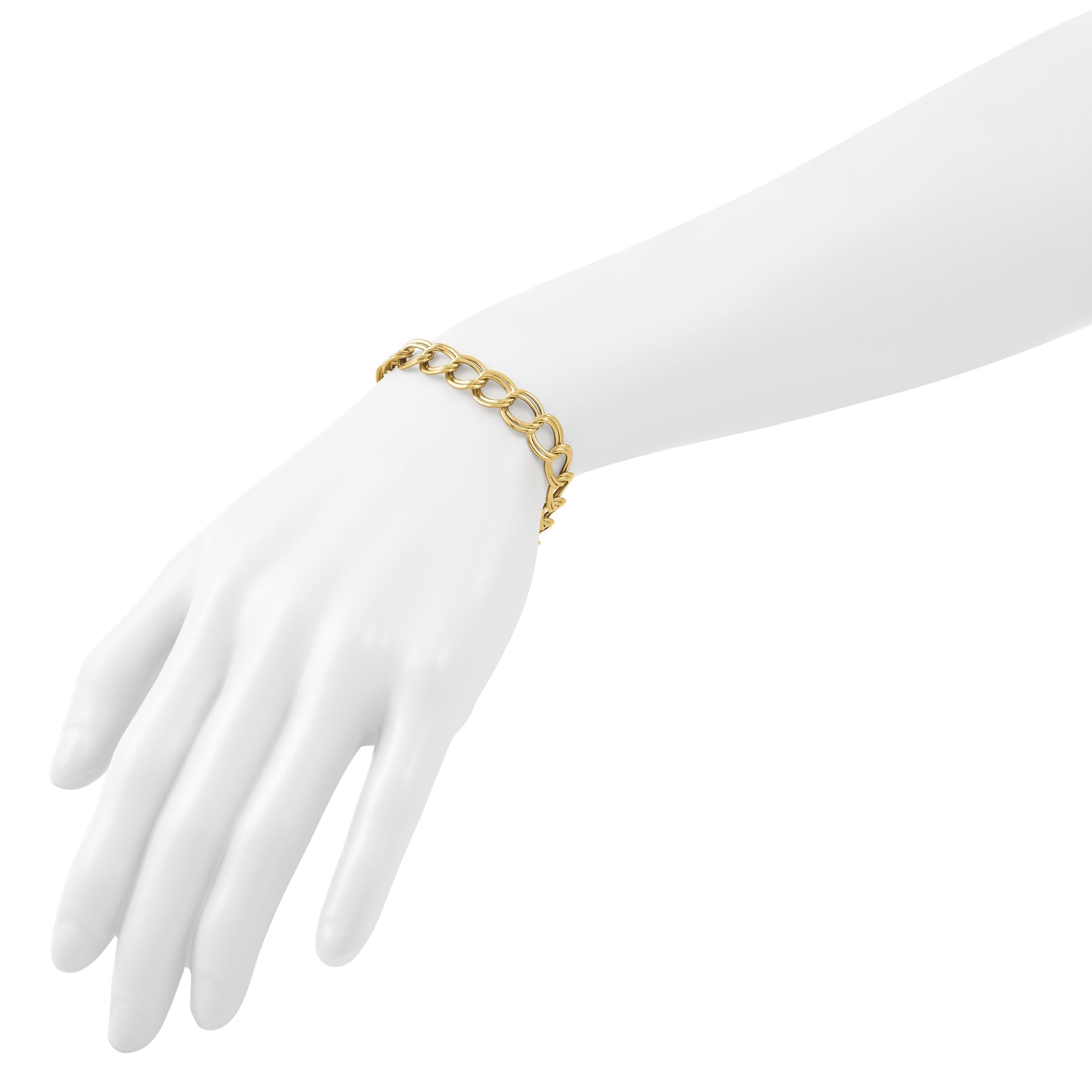 14K Gelbgold Poliert Fantasieglieder Armband