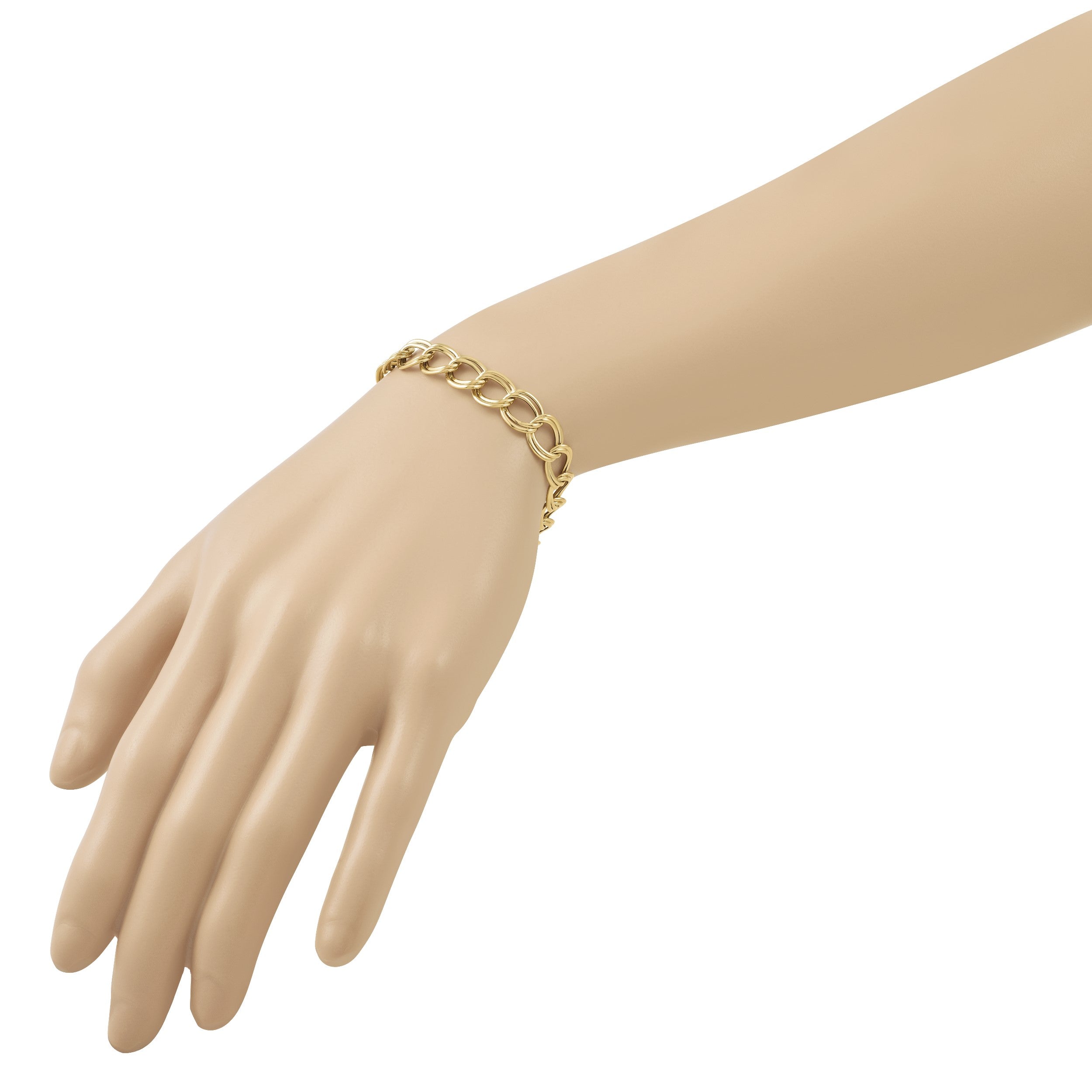 14K Gelbgold Poliert Fantasieglieder Armband