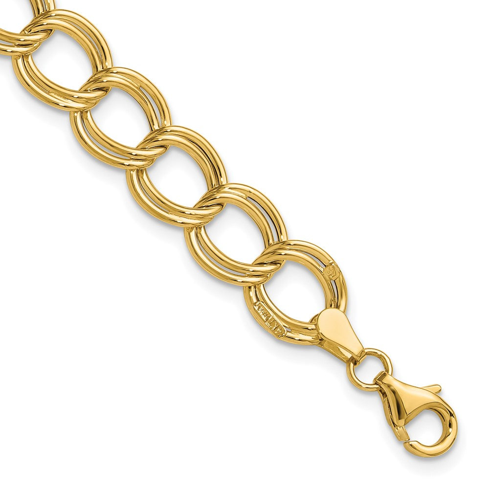 14K Gelbgold Poliert Fantasieglieder Armband