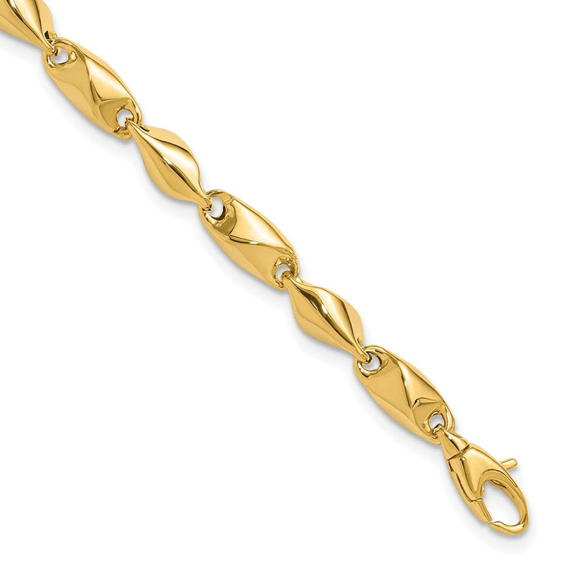 14K Gelbgold Poliert Fantasieglieder Gliederarmband