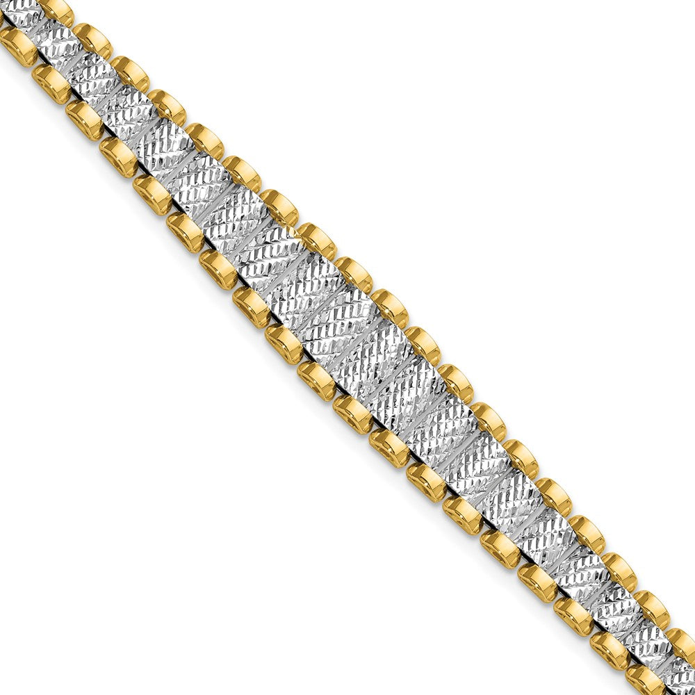 14K Bicolor Poliert / Diamantiert Mit.5 Zoll Verlängerung. Armband