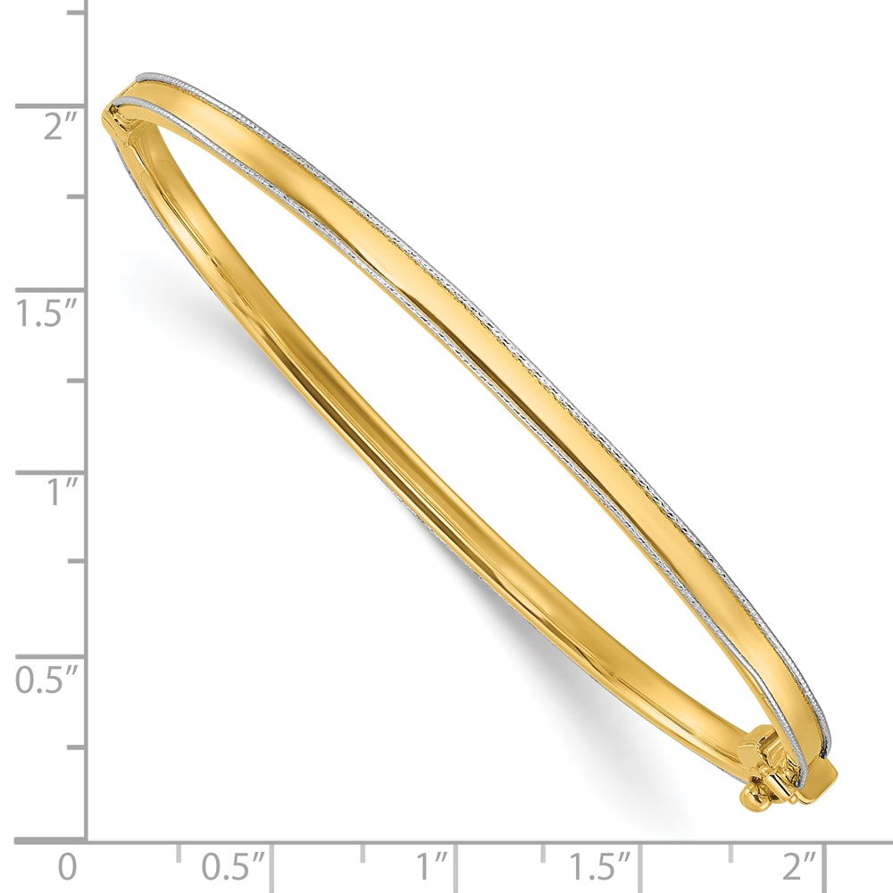 14K Bicolor Poliert und Diamantiert Klappbar Armreif