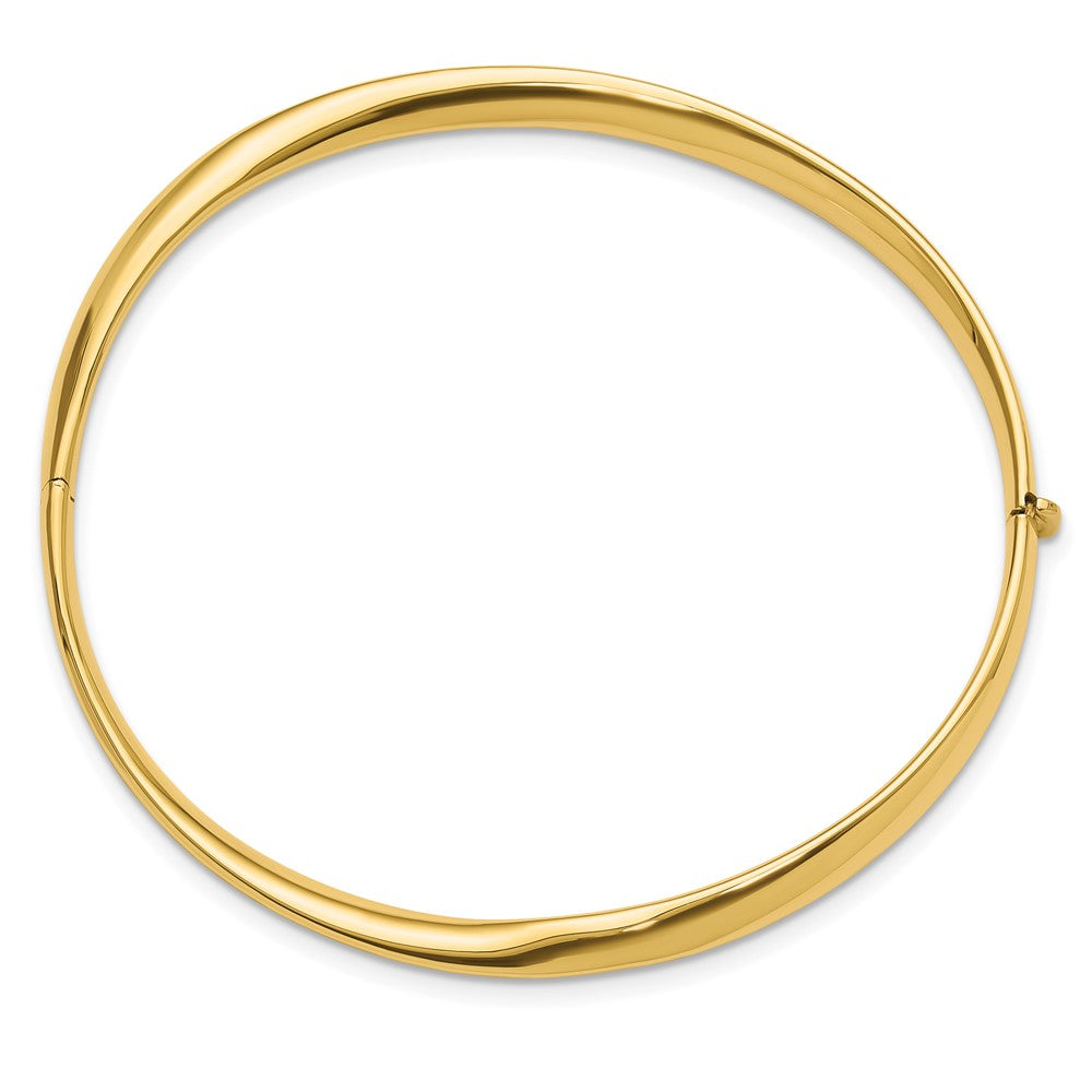 14K Gelbgold Poliert Gedreht Klappbar Armreif Armband