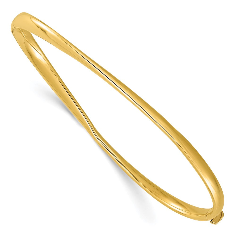 14K Gelbgold Poliert Gedreht Klappbar Armreif Armband