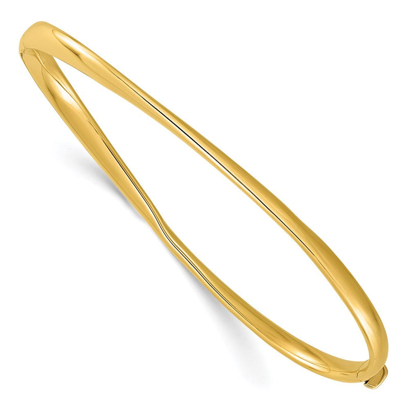 14K Gelbgold Poliert Gedreht Klappbar Armreif Armband
