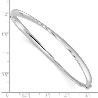 14K Weißgold Poliert Gedreht Klappbar Armreif Armband