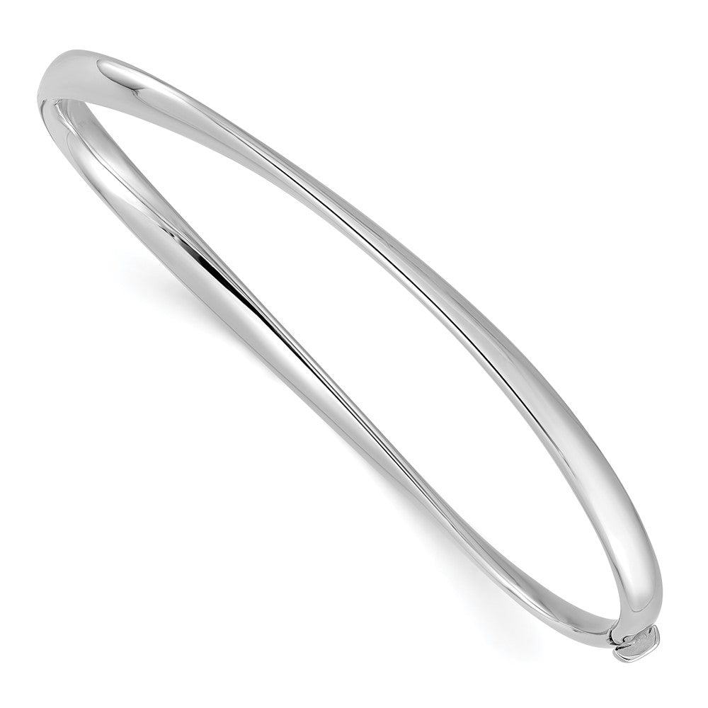 14K Weißgold Poliert Gedreht Klappbar Armreif Armband