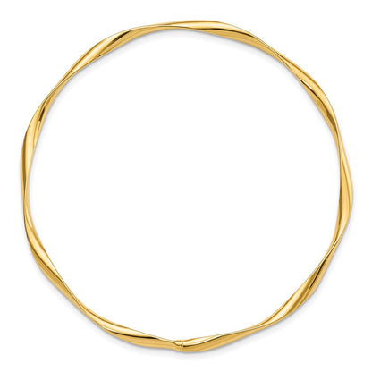 14K Gelbgold Poliert Gedreht Schieber-on Armreif