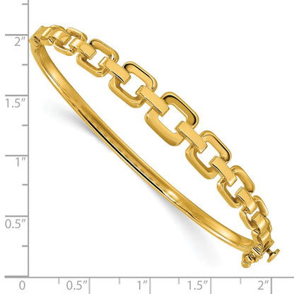 14K Gelbgold Poliert Fantasie Klappbar Armreif