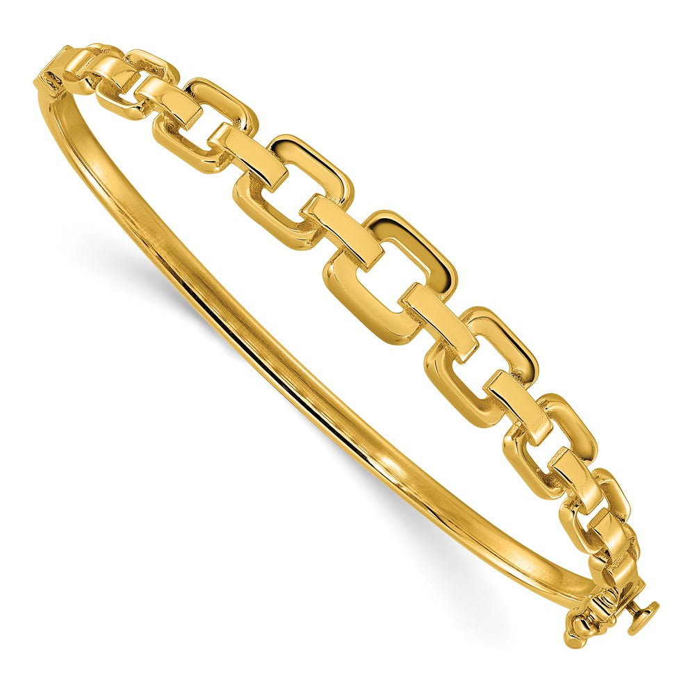 14K Gelbgold Poliert Fantasie Klappbar Armreif