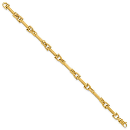 14K Gelbgold Poliert und Satiniert Fantasieglieder Armband