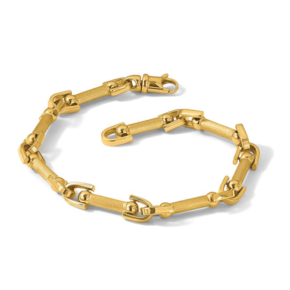 14K Gelbgold Poliert und Satiniert Fantasieglieder Armband