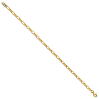 14K Gelbgold Poliert Fantasieglieder Mit.5 Zoll Verlängerung. Armband