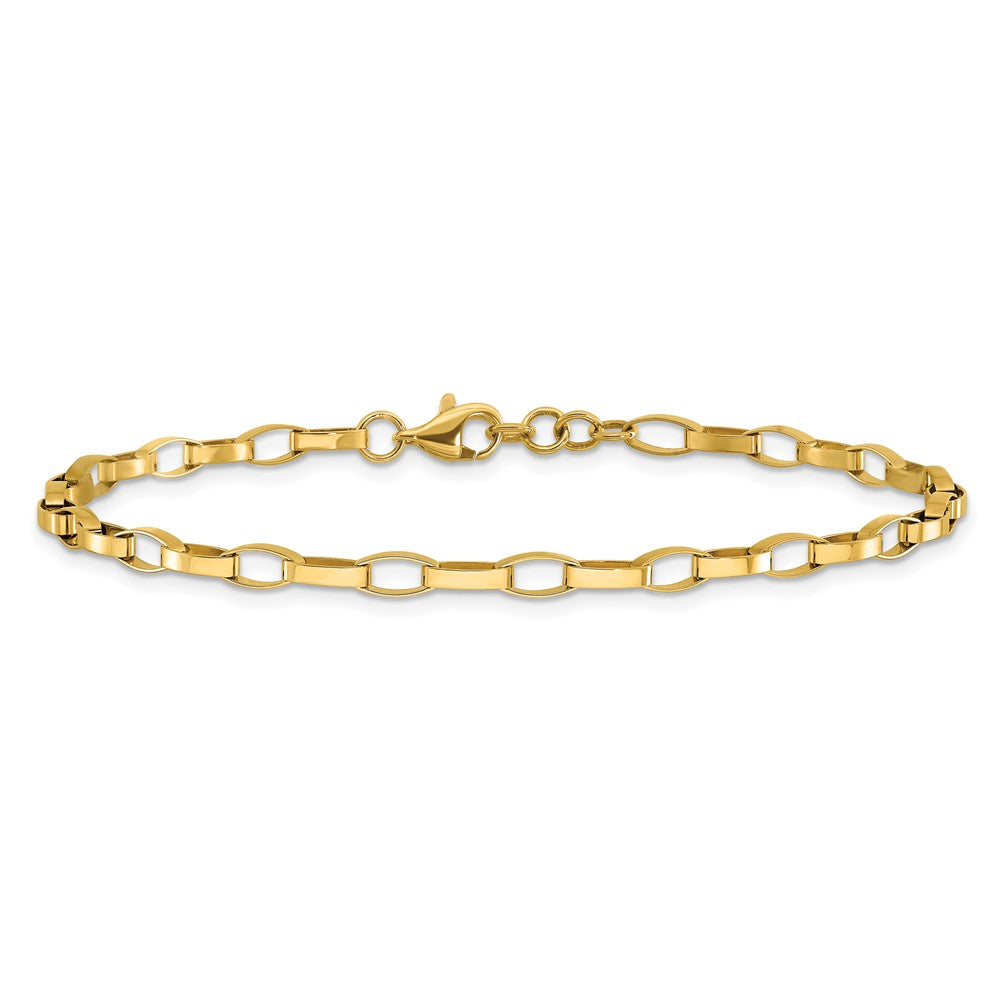 14K Gelbgold Poliert Fantasieglieder Mit.5 Zoll Verlängerung. Armband