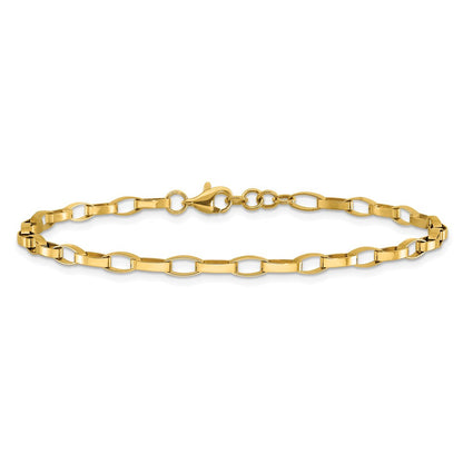 14K Gelbgold Poliert Fantasieglieder Mit.5 Zoll Verlängerung. Armband