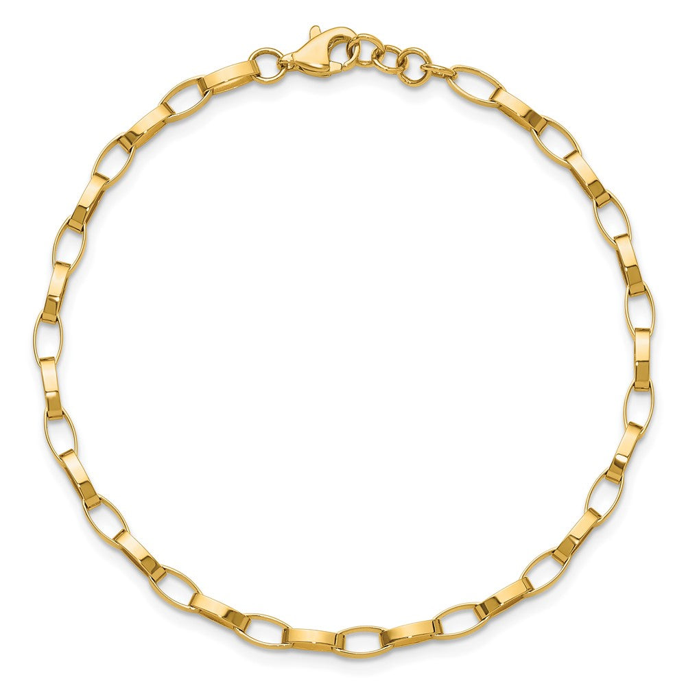 14K Gelbgold Poliert Fantasieglieder Mit.5 Zoll Verlängerung. Armband