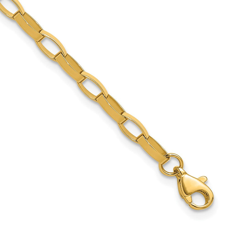 14K Gelbgold Poliert Fantasieglieder Mit.5 Zoll Verlängerung. Armband
