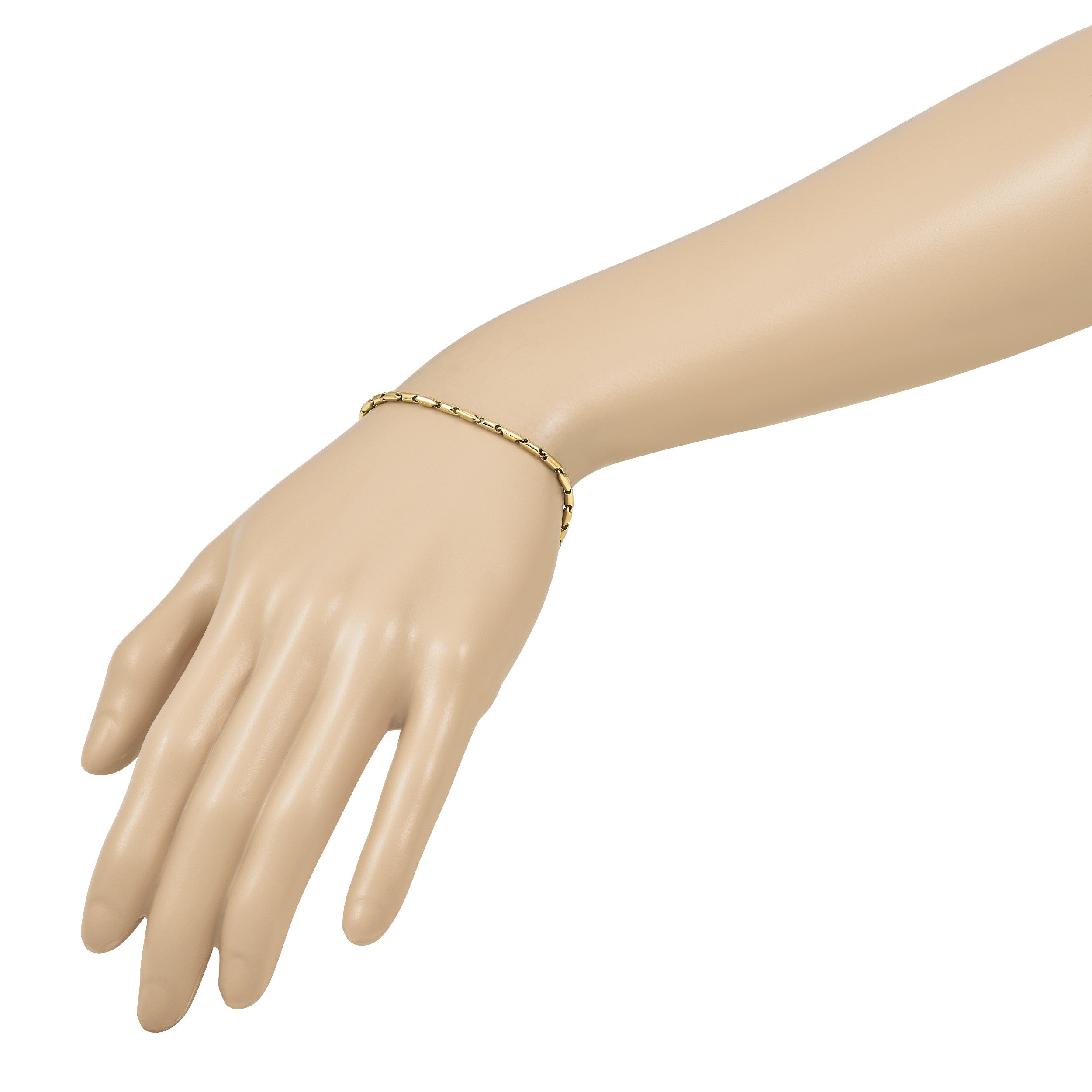 14K Gelbgold Poliert Fantasieglieder Armband