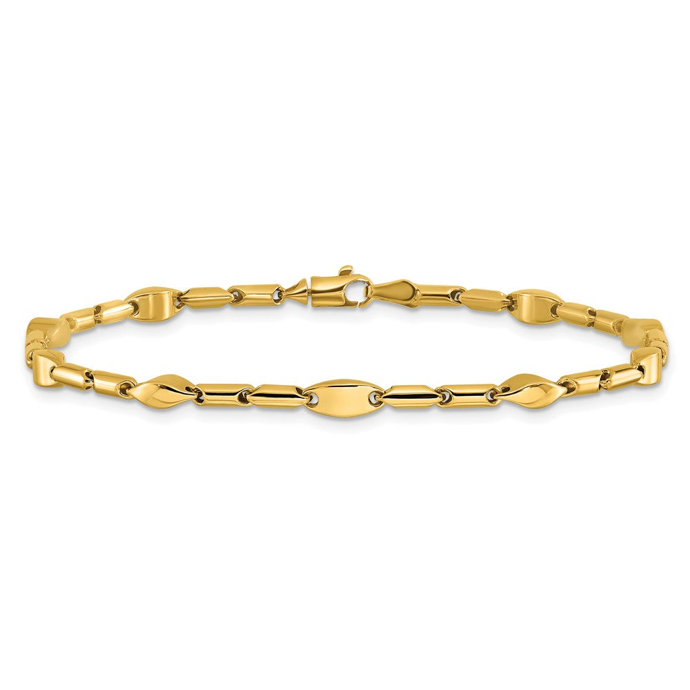 14K Gelbgold Poliert Fantasieglieder Armband