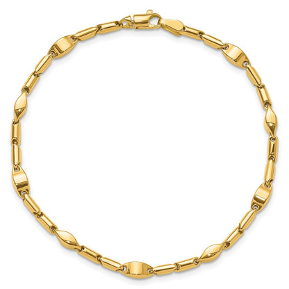 14K Gelbgold Poliert Fantasieglieder Armband