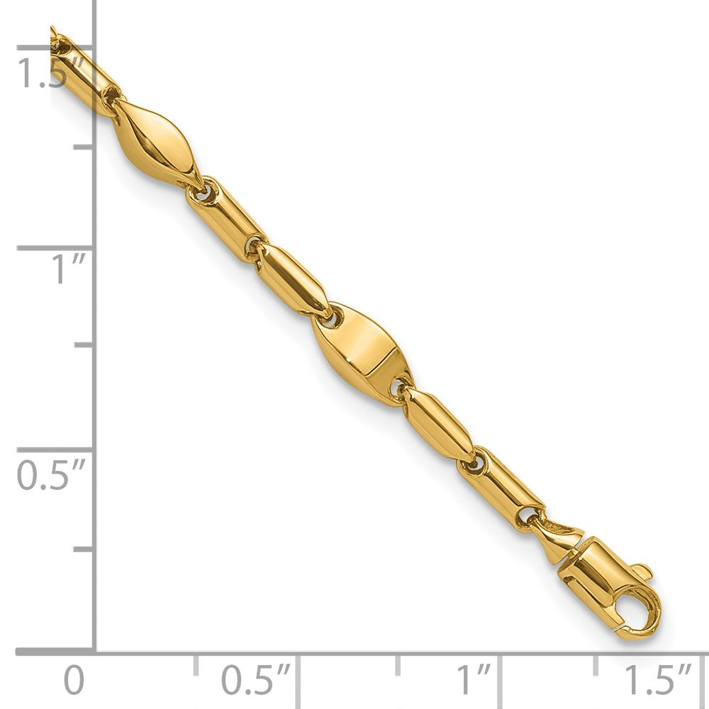 14K Gelbgold Poliert Fantasieglieder Armband
