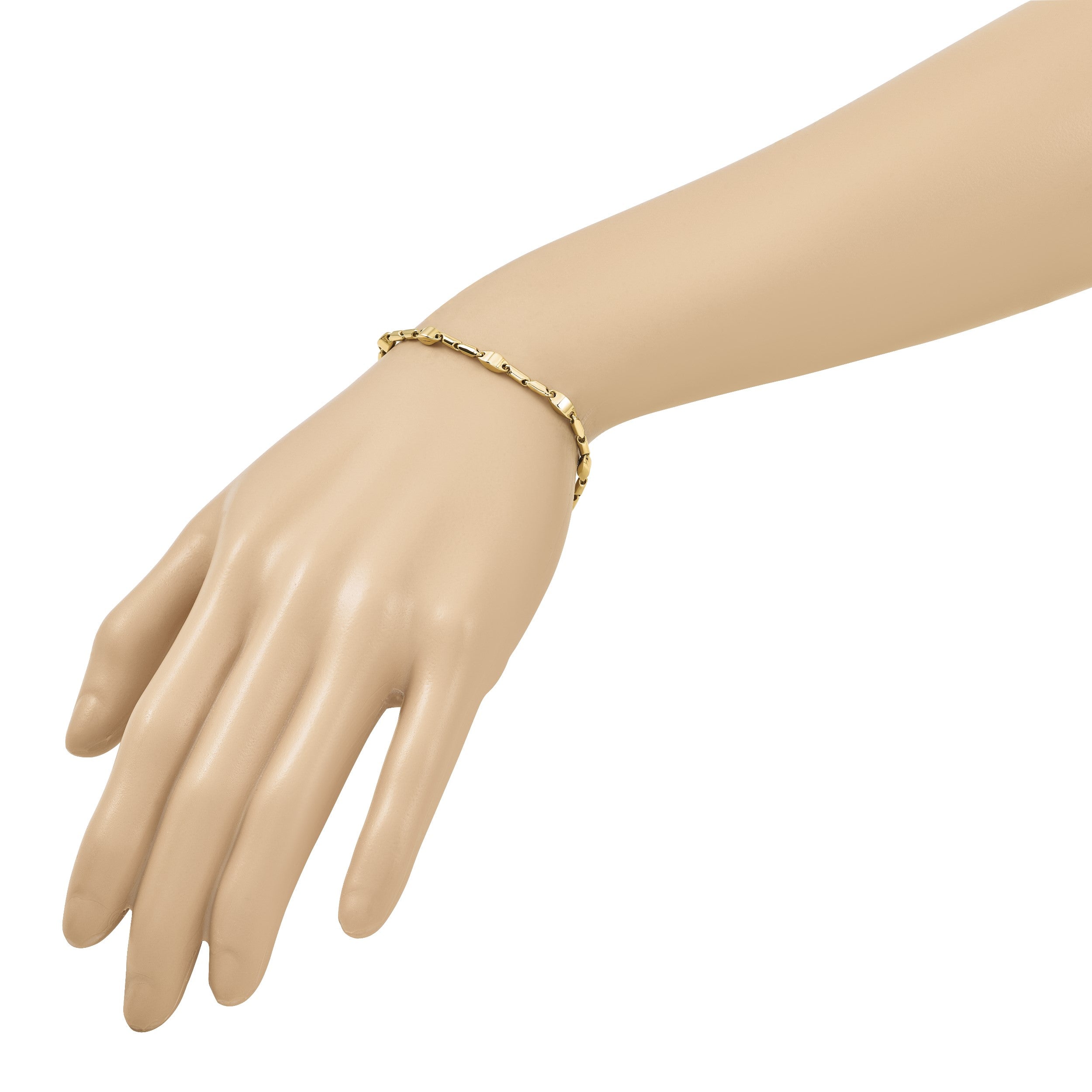 14K Gelbgold Poliert Fantasieglieder Armband