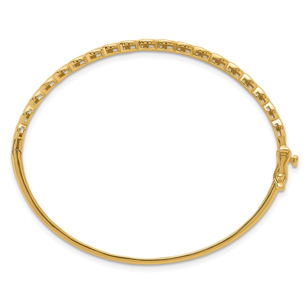 14K Gelbgold Poliert Gemustert Klappbar Armreif
