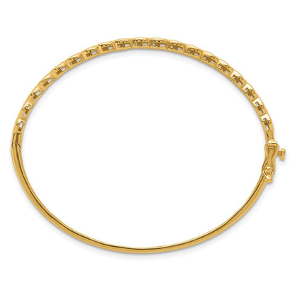 14K Gelbgold Poliert Gemustert Klappbar Armreif
