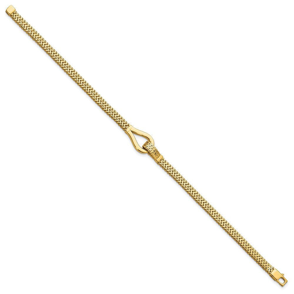 14K Gelbgold Poliert Fantasie Schnalle Armband