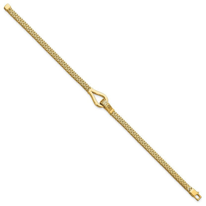 14K Gelbgold Poliert Fantasie Schnalle Armband
