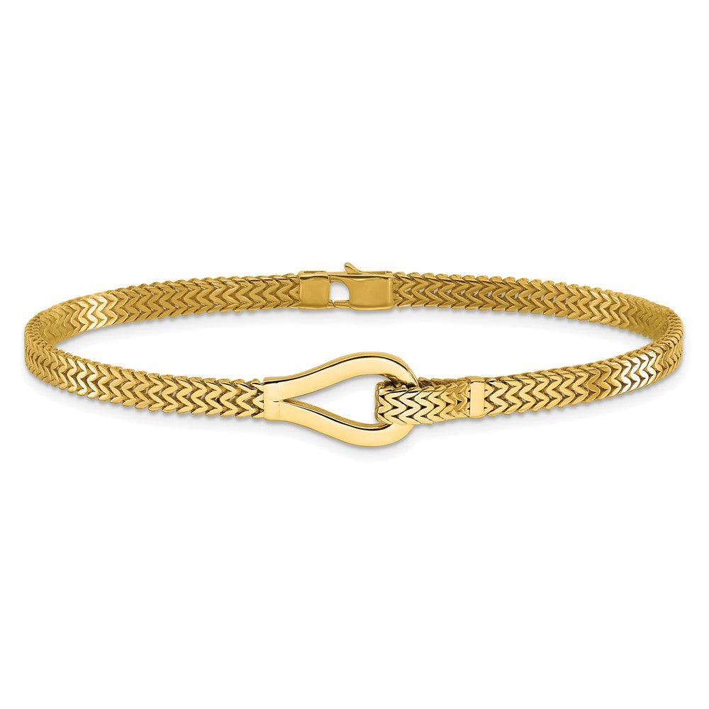 14K Gelbgold Poliert Fantasie Schnalle Armband