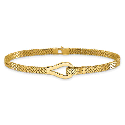 14K Gelbgold Poliert Fantasie Schnalle Armband