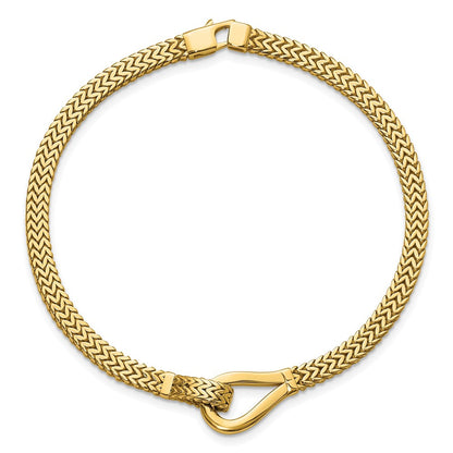 14K Gelbgold Poliert Fantasie Schnalle Armband